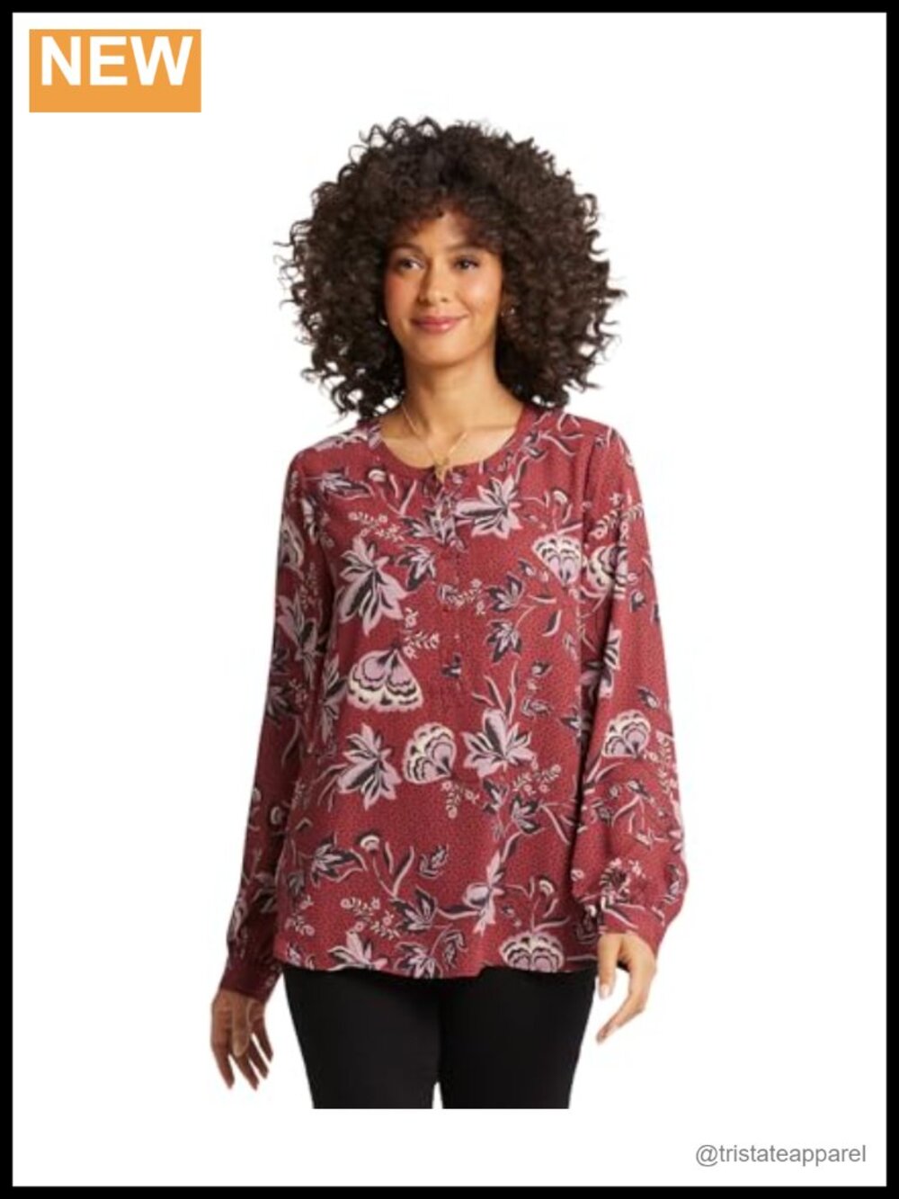 NYDJ Petite Simone Blouse - Floral Long Sleeve Button-Down
